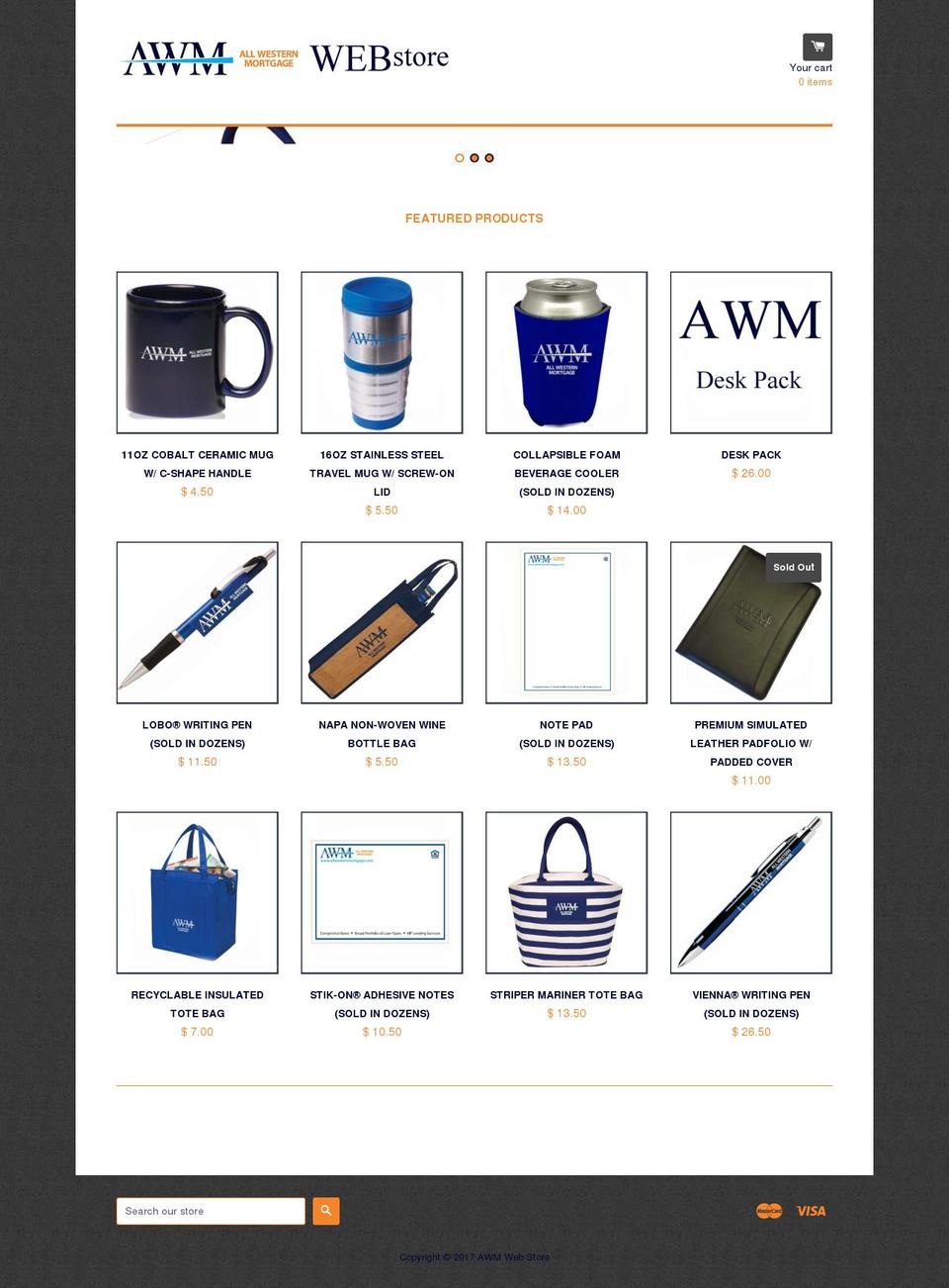 awmwebstore.com shopify website screenshot