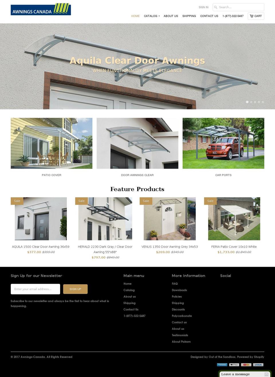 awnings-canada.ca shopify website screenshot