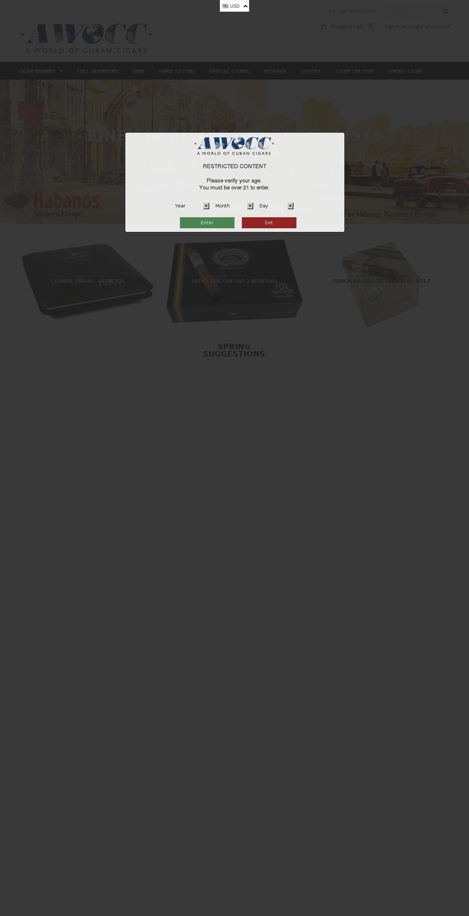 awocc.com — Shopify storefront screenshot