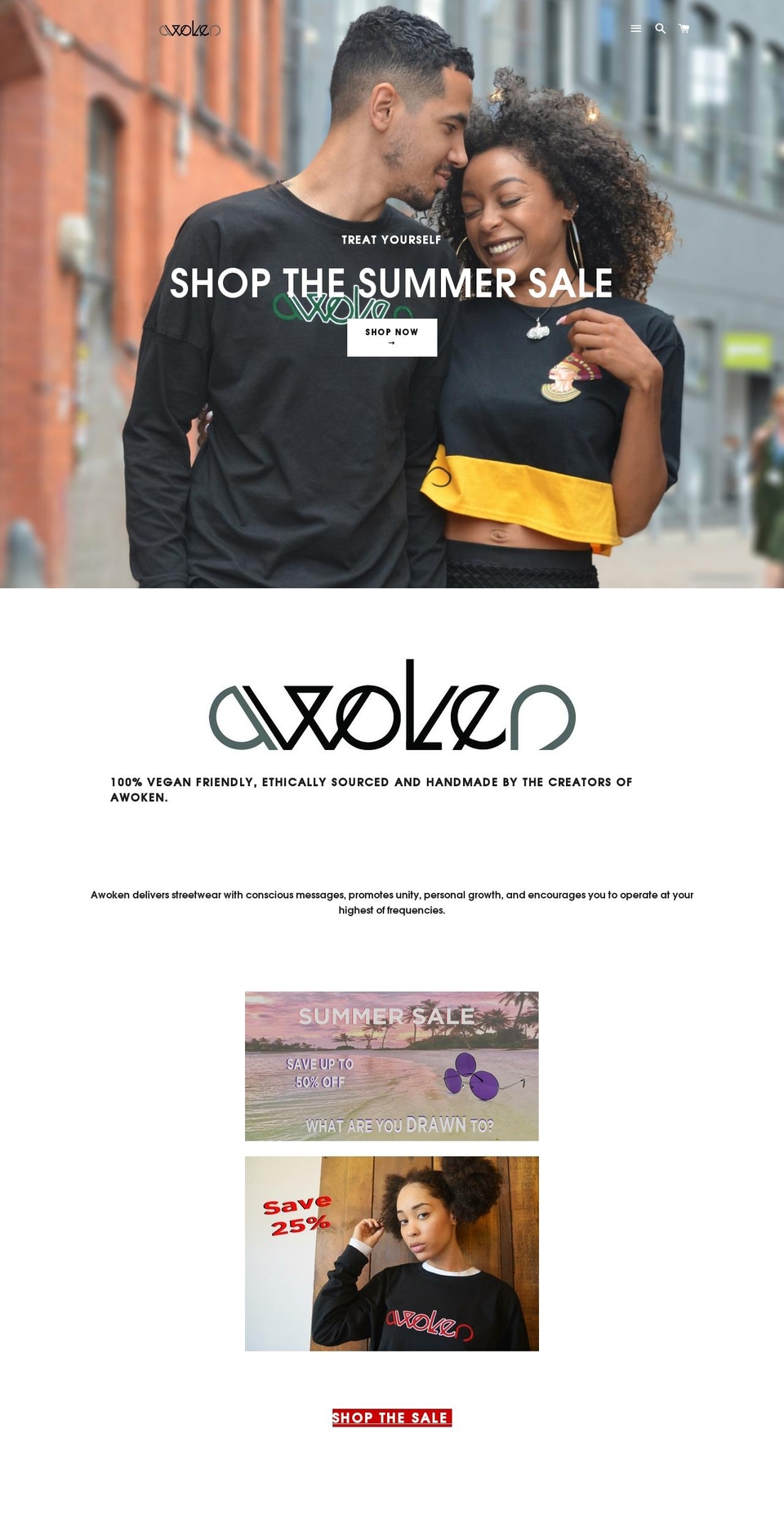 awoken-clothing.co.uk shopify website screenshot