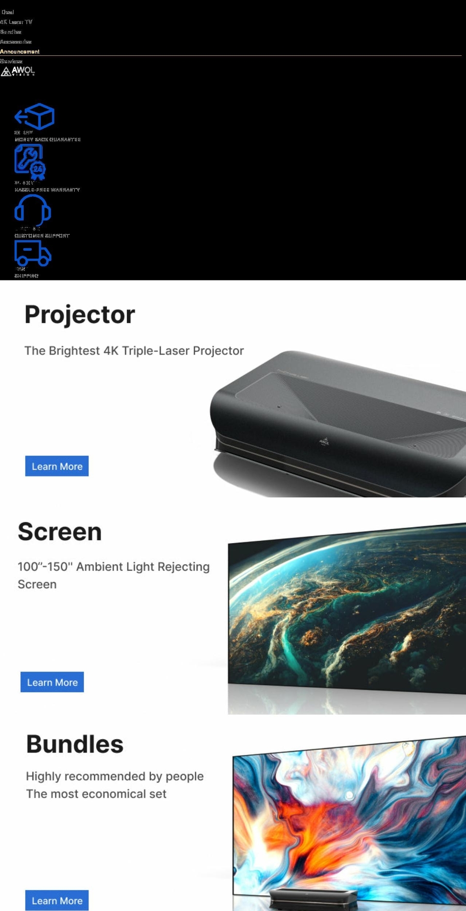 awolvision.com shopify website screenshot