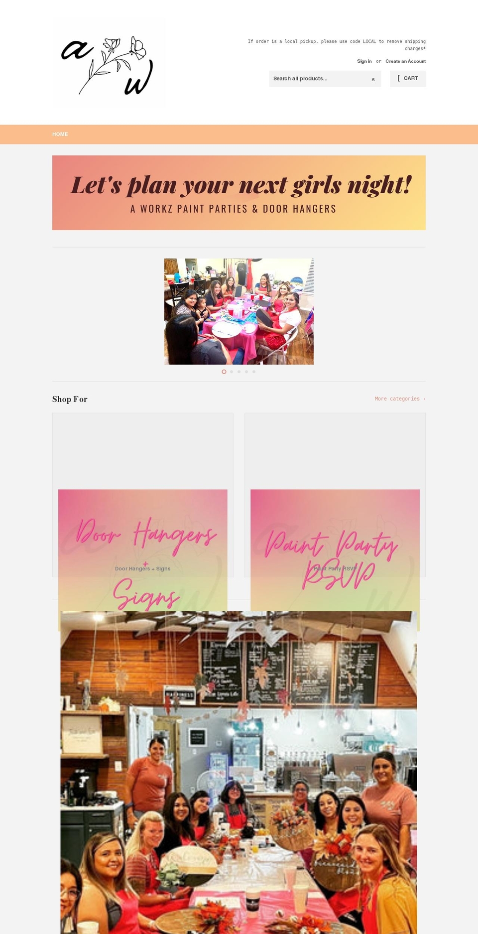 aworkztx.com shopify website screenshot