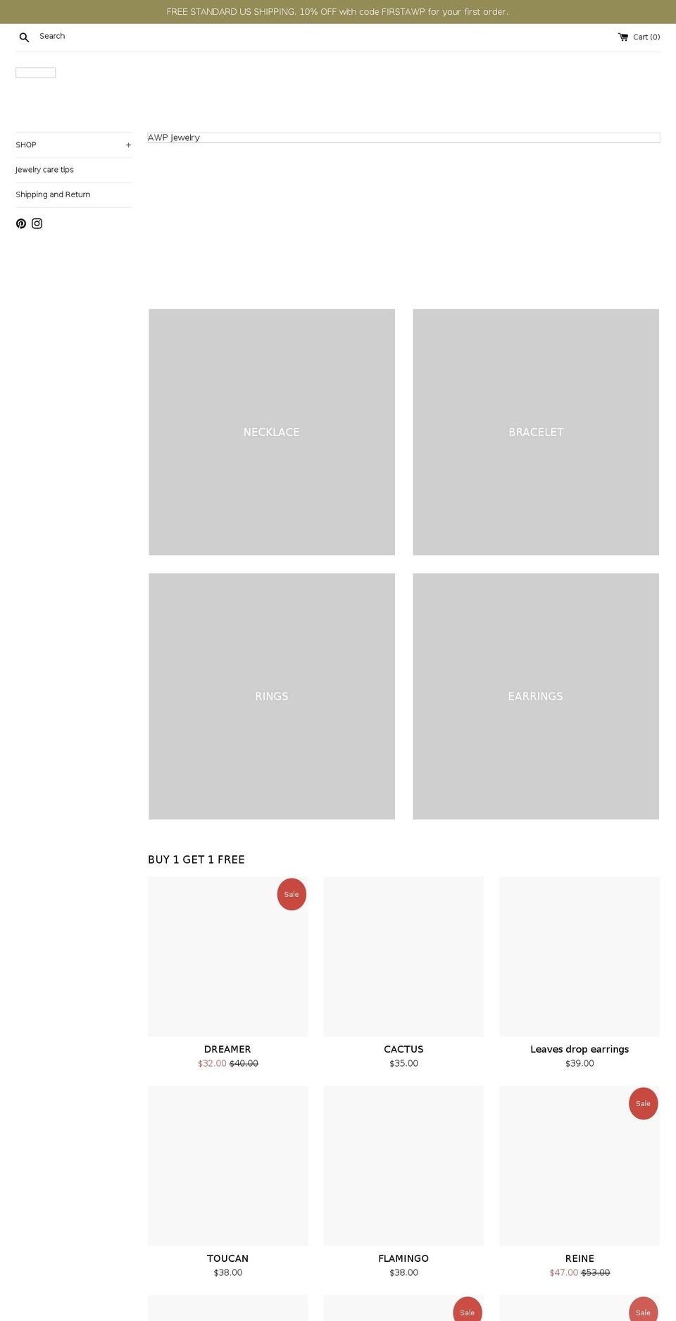 awp-jewelry.com shopify website screenshot