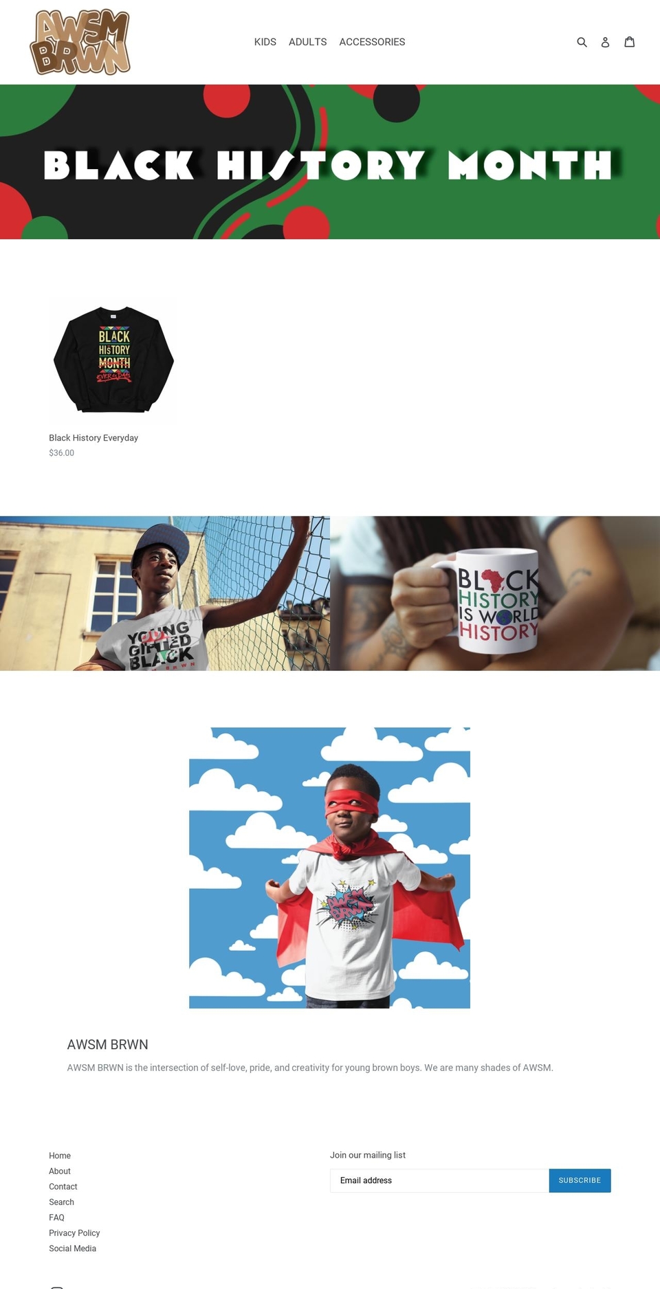 awsmbrwn.com shopify website screenshot