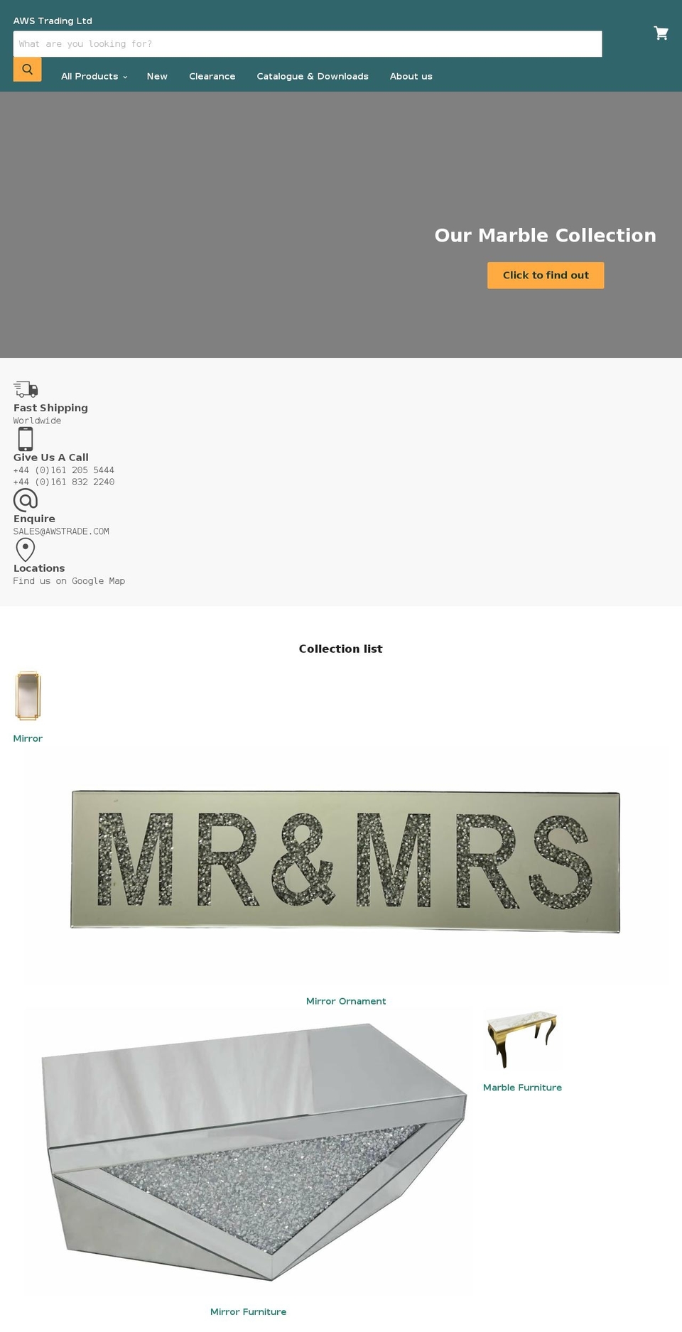 awstradingltd.com shopify website screenshot
