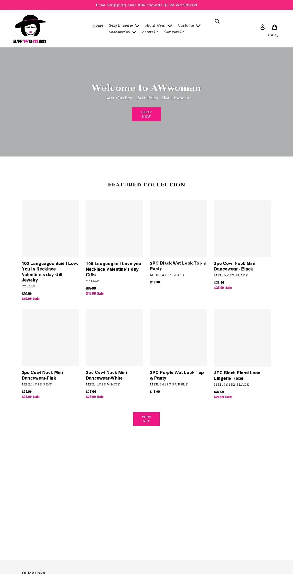 awwoman.com shopify website screenshot