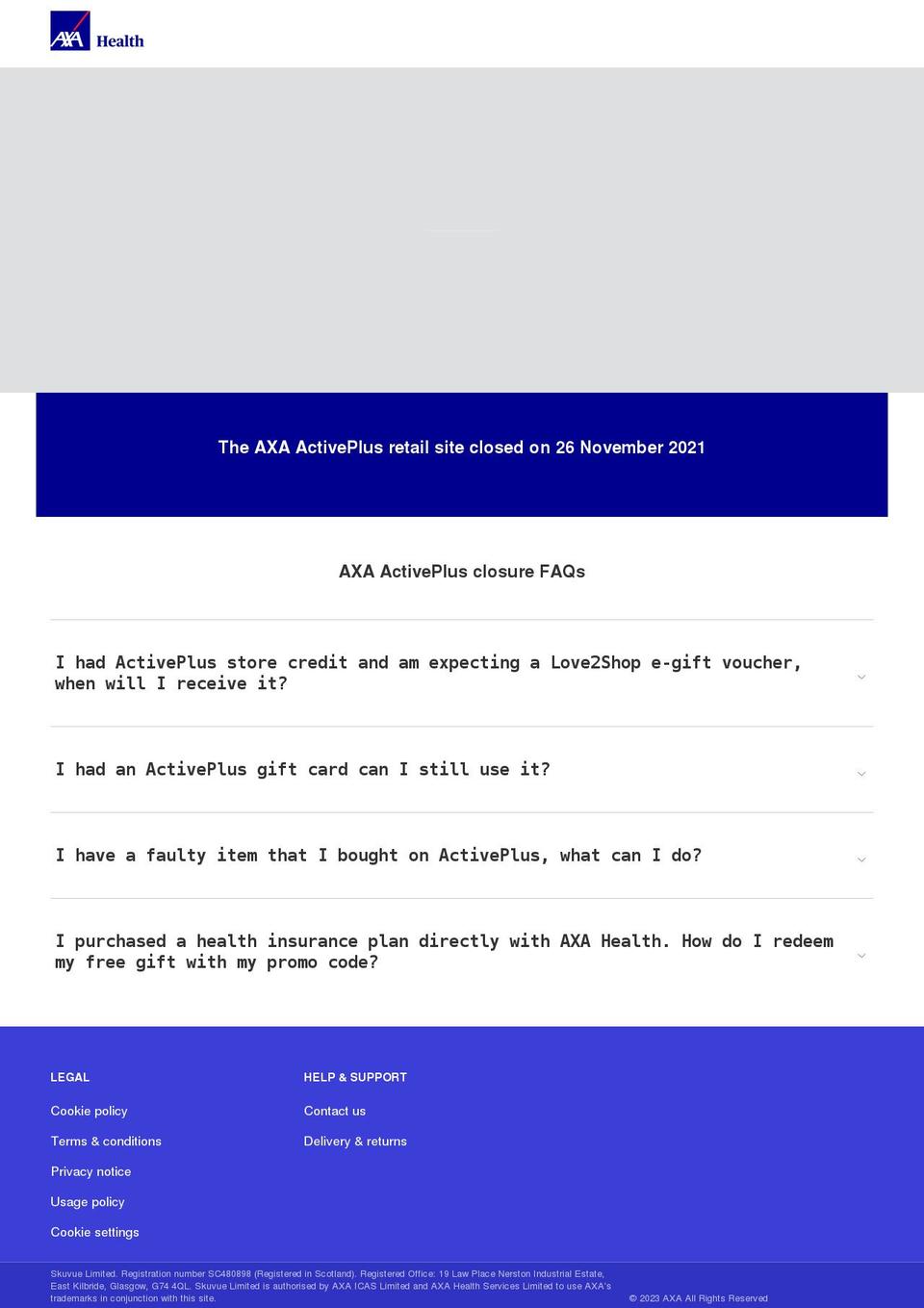 axaactiveplus.co.uk shopify website screenshot