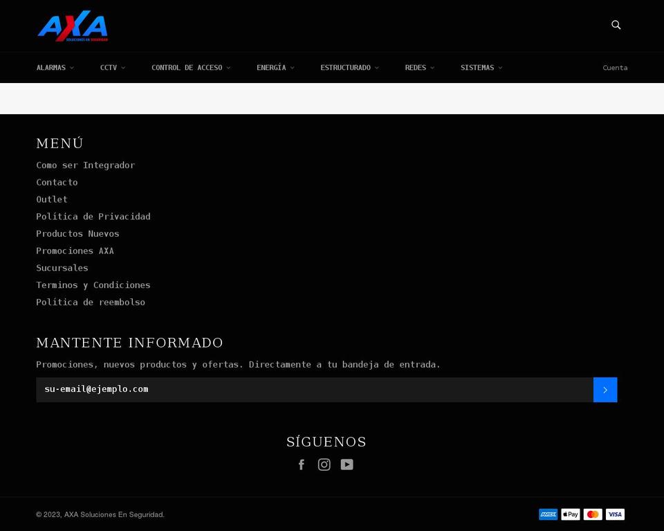 axasoluciones.com shopify website screenshot