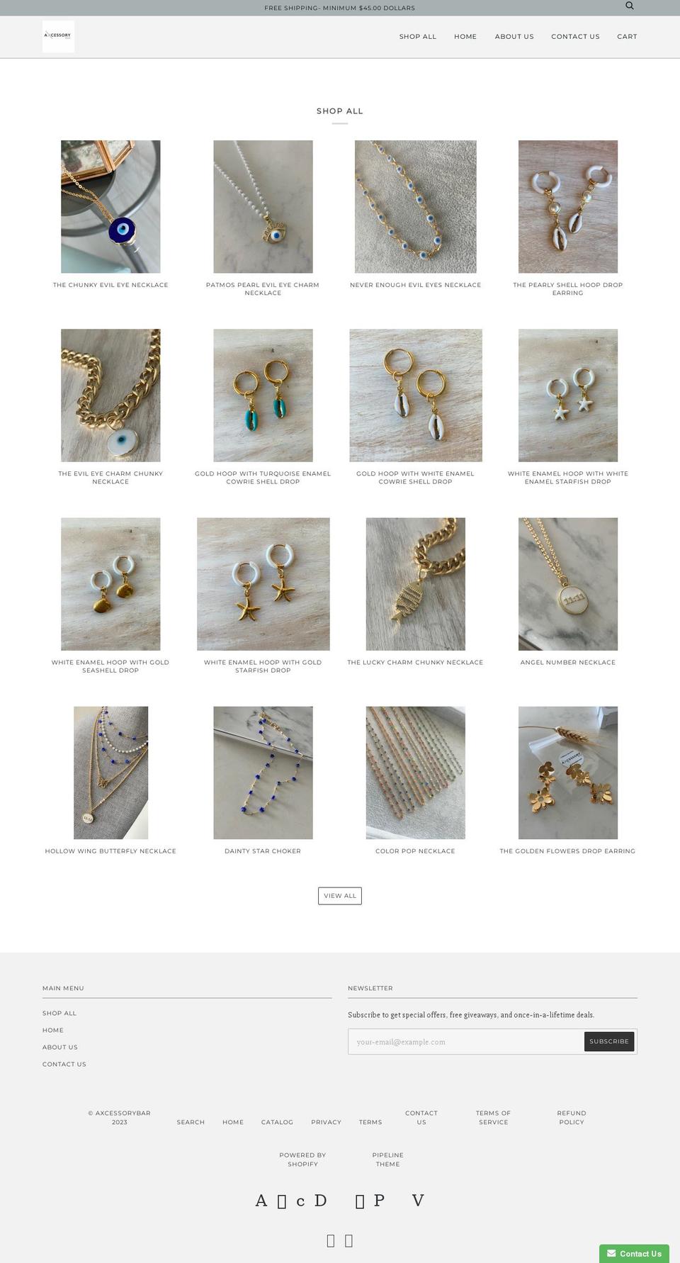 axcessorybar.com shopify website screenshot