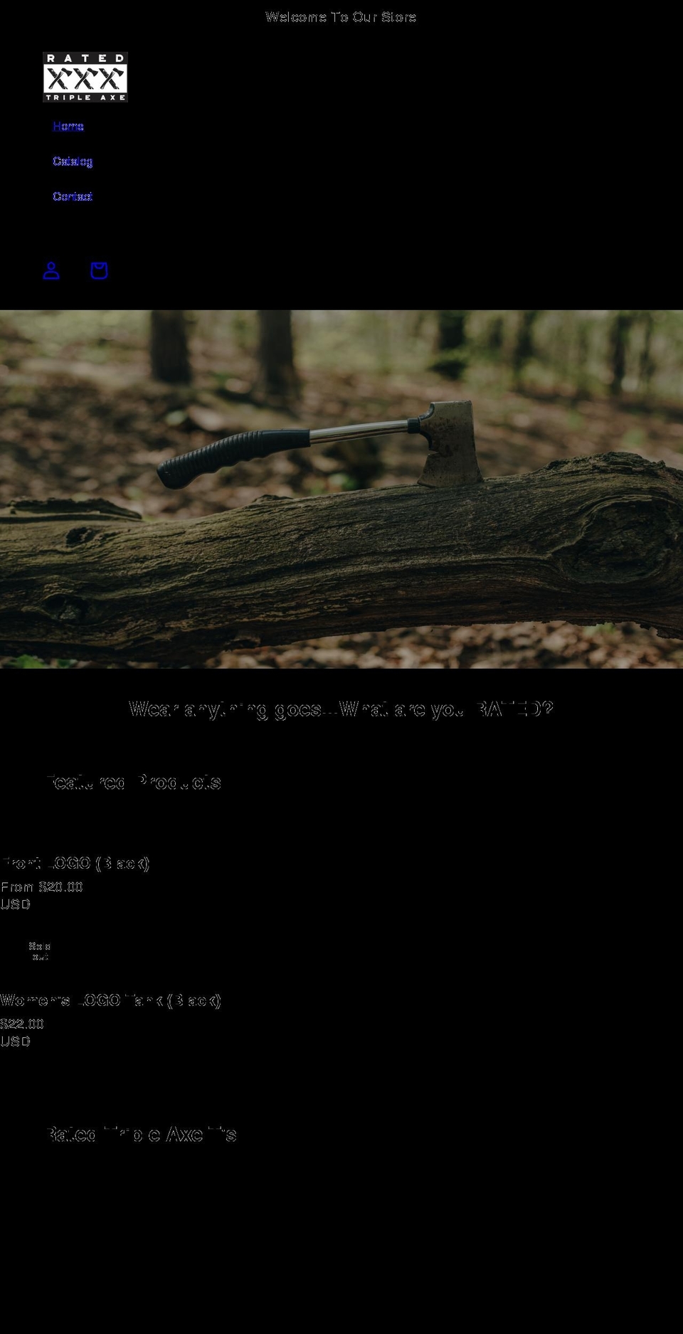 axeaxeaxe.com shopify website screenshot
