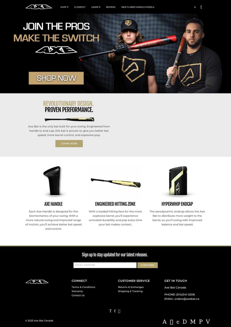 Axebat-theme Shopify theme site example axebat.ca