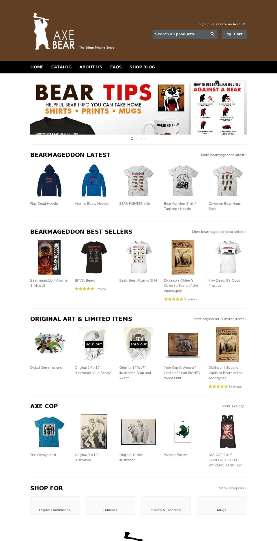 axebearstore.com shopify website screenshot