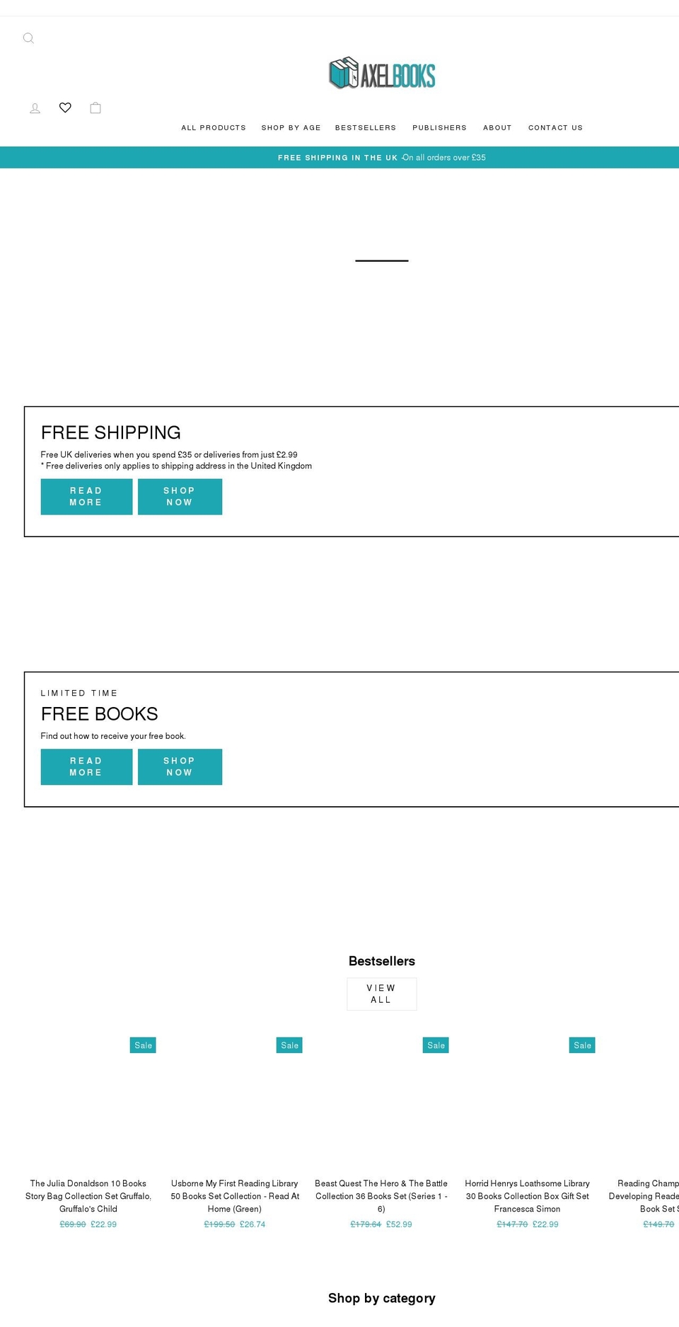 axelbooks.com shopify website screenshot