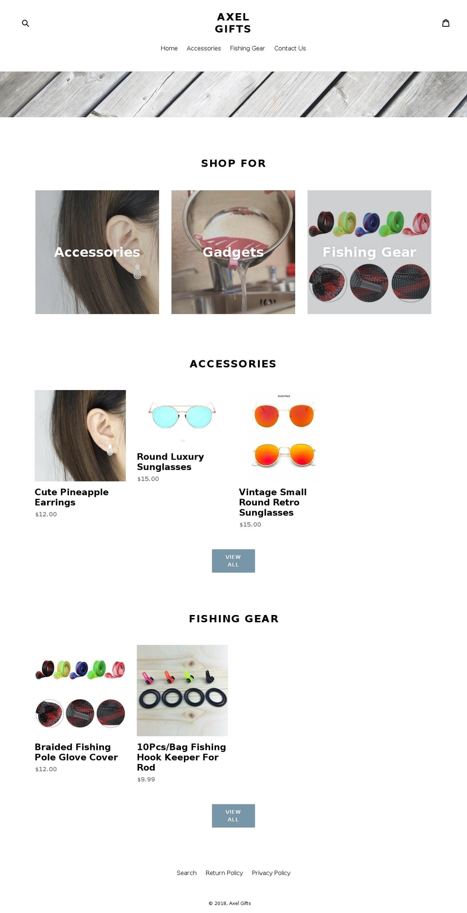 axelgifts.com — Shopify storefront screenshot