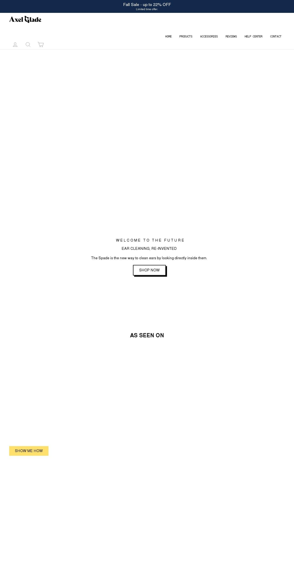 axelglade.com shopify website screenshot