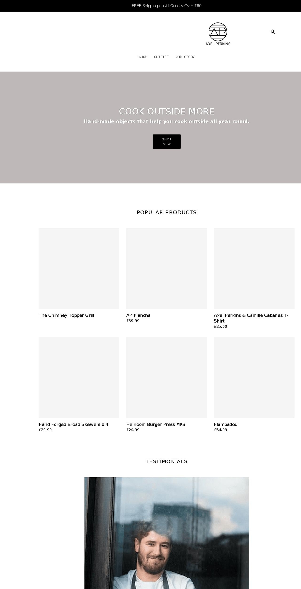 axelperkins.co.uk shopify website screenshot