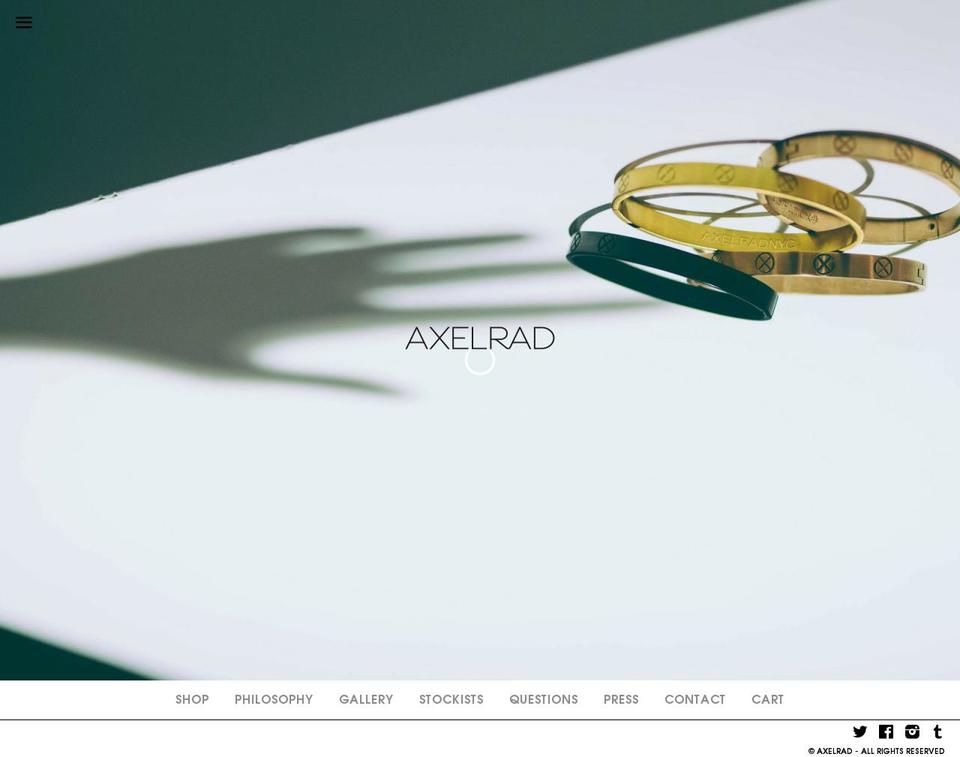 axelradnyc.com shopify website screenshot