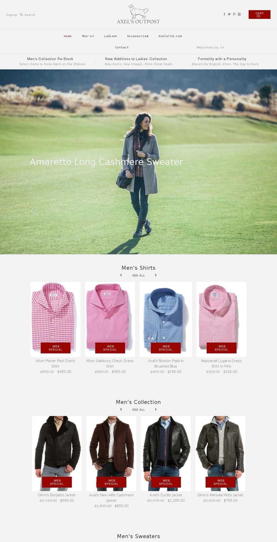 axelsoutpost.com shopify website screenshot