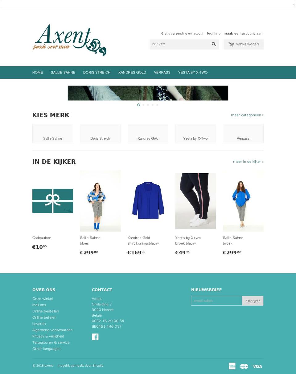 axent.fashion shopify website screenshot