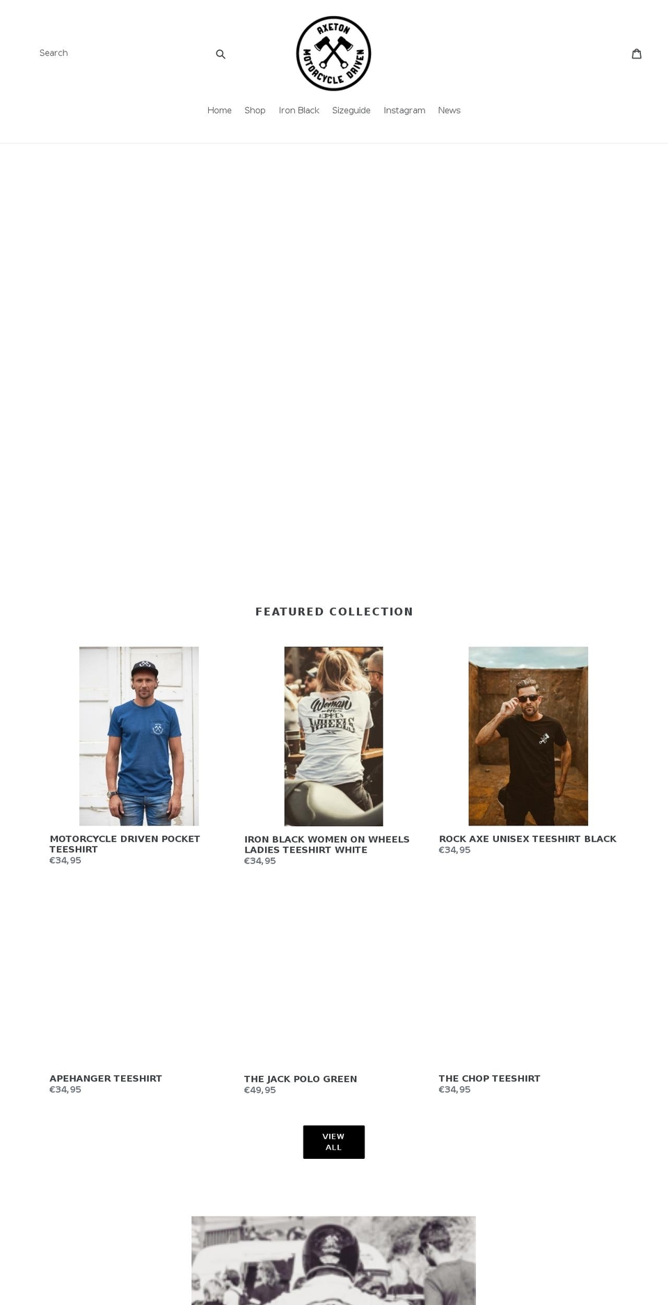 axetonclothing.com shopify website screenshot