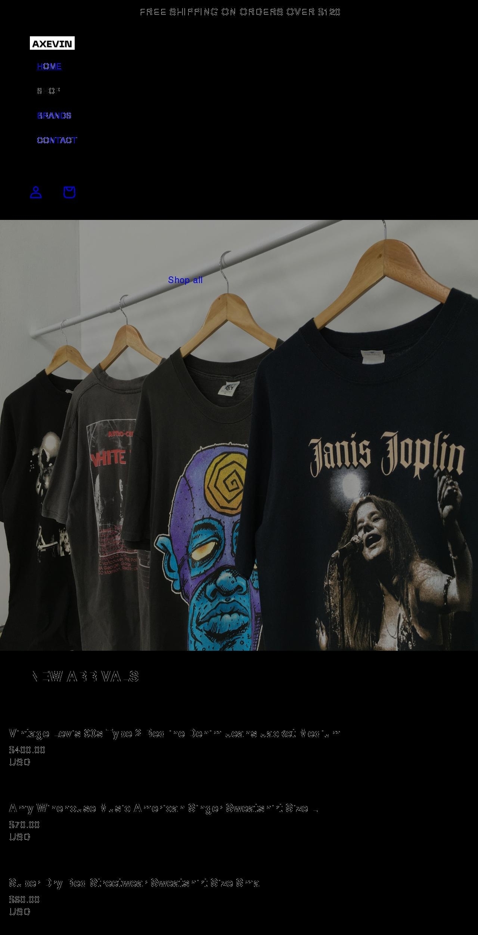 axevin.com shopify website screenshot