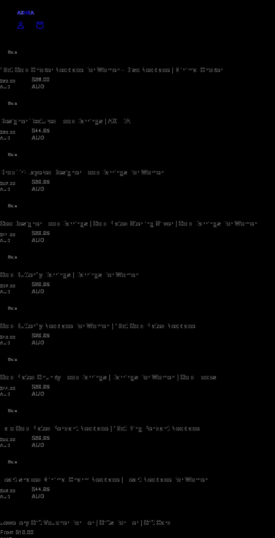 axhea.com shopify website screenshot