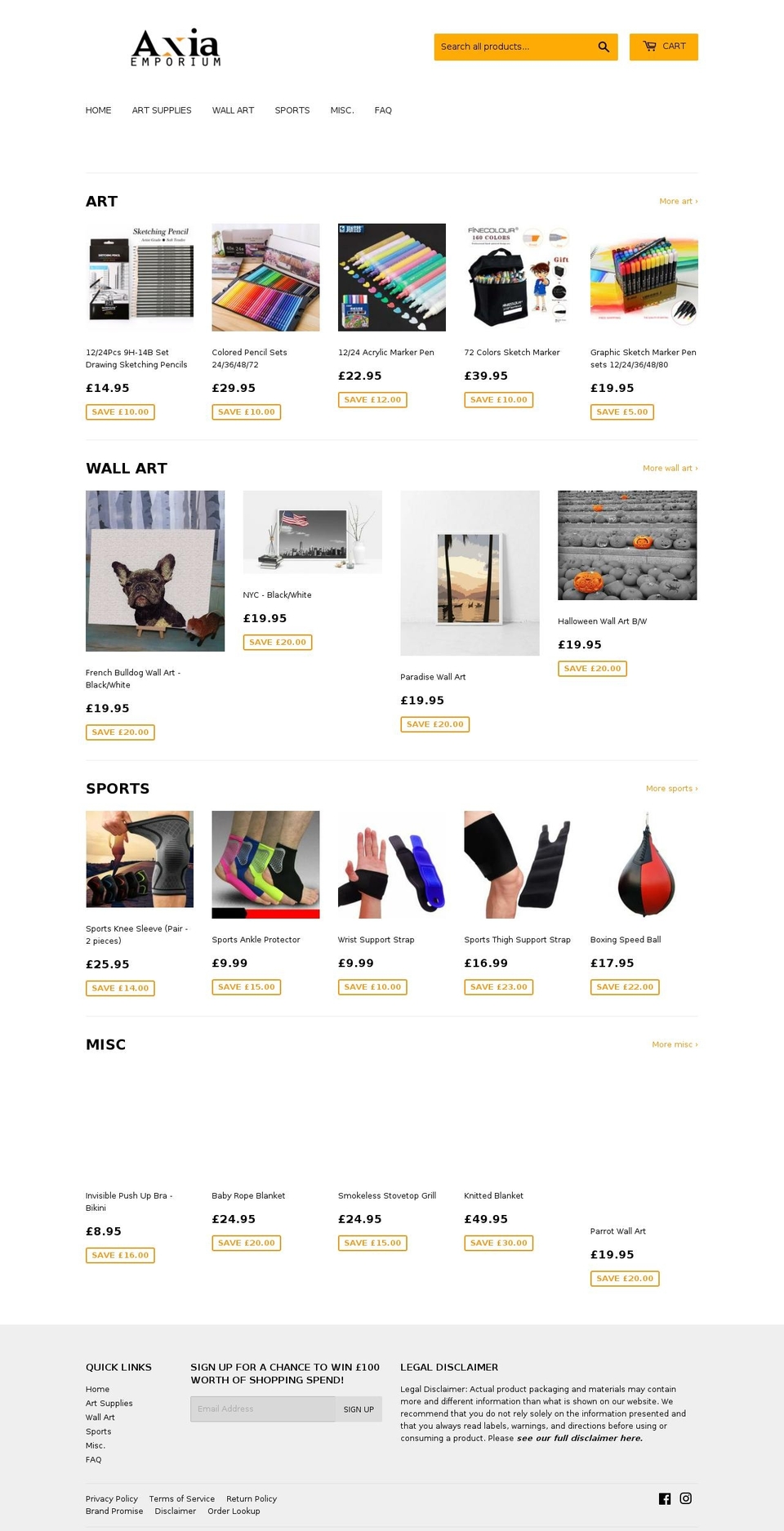 axiaemporium.com — Shopify storefront screenshot
