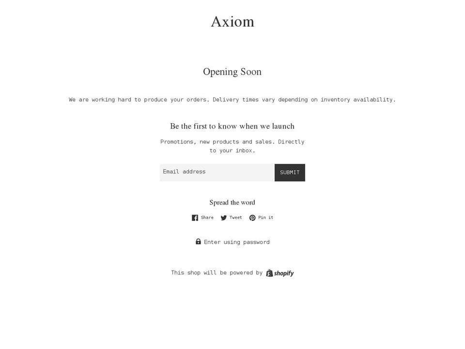 axiom.store shopify website screenshot