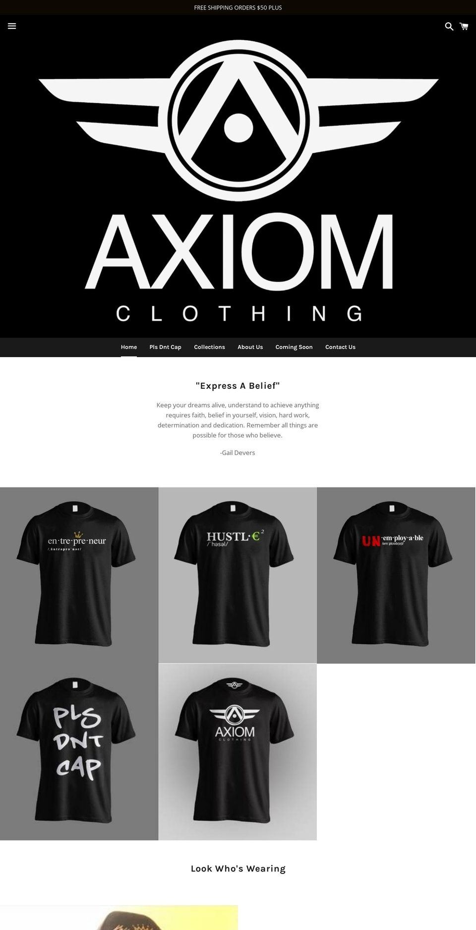 axiomclothing.com — Shopify storefront screenshot