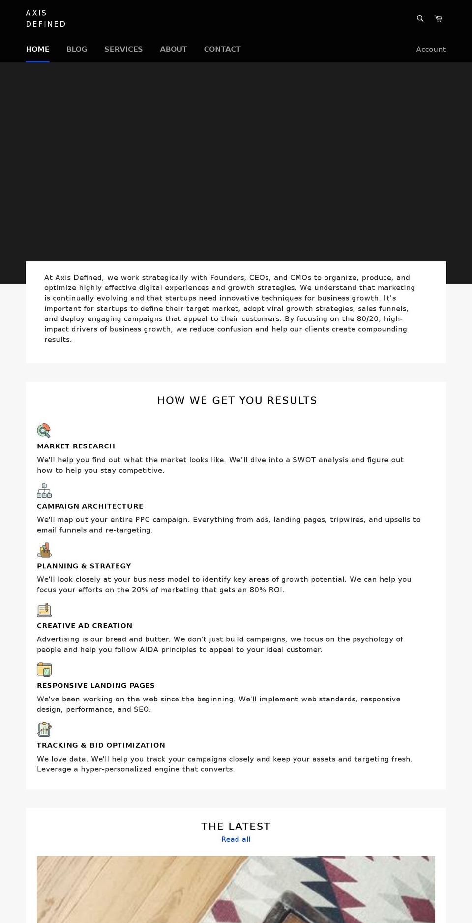 axisdefined.com — Shopify storefront screenshot