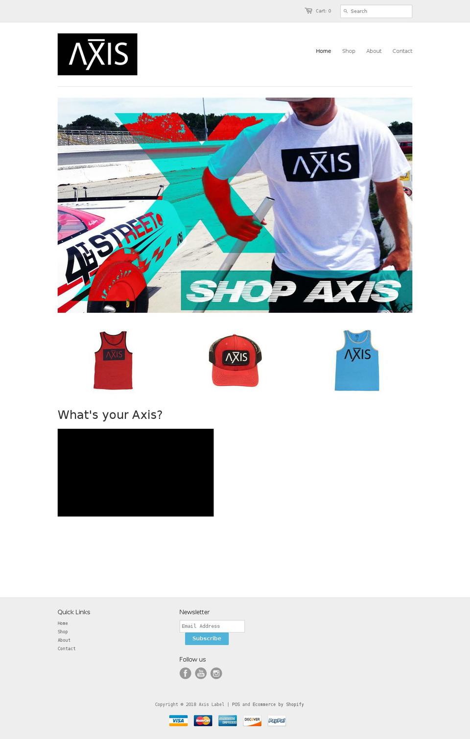 axislabel.com shopify website screenshot