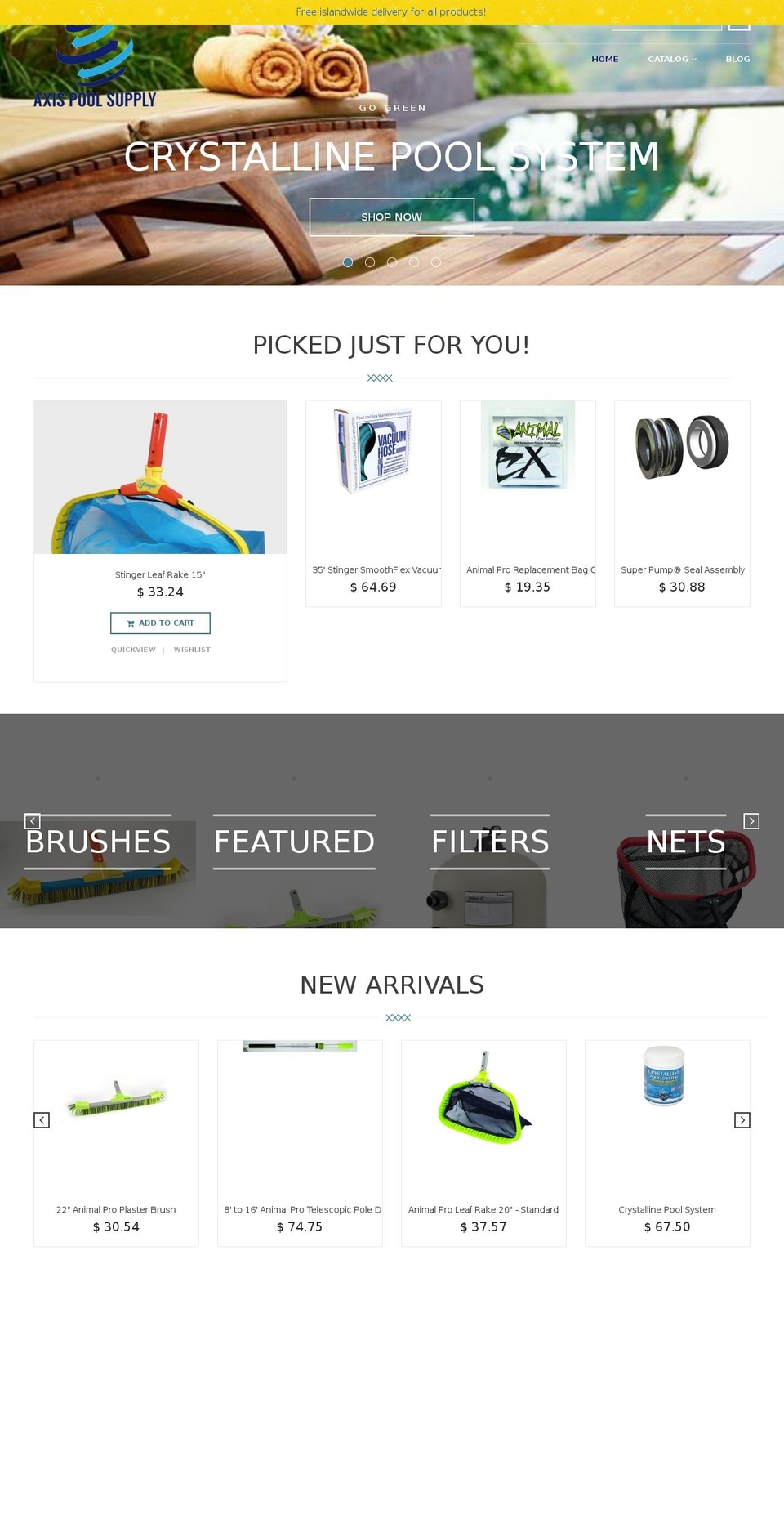 axispoolsupply.com — Shopify storefront screenshot