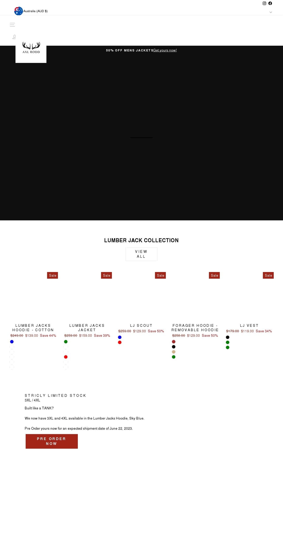 axlrodd.com shopify website screenshot