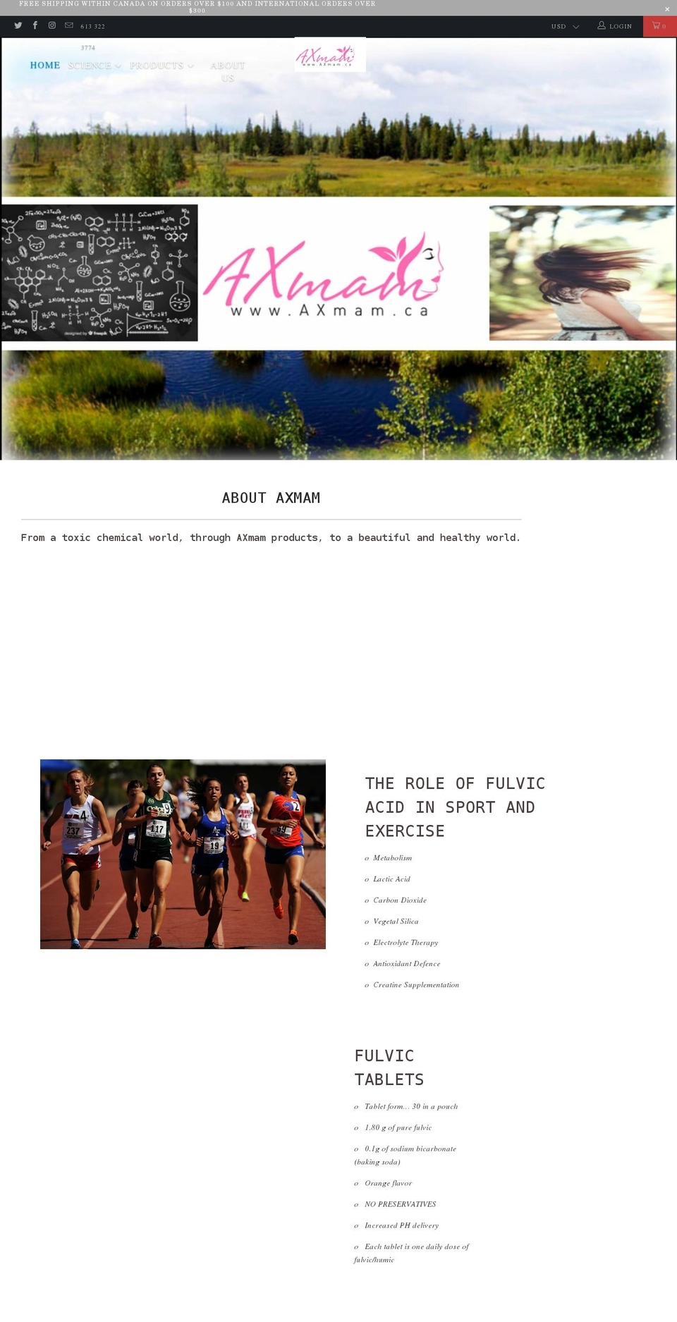 axmam.ca shopify website screenshot
