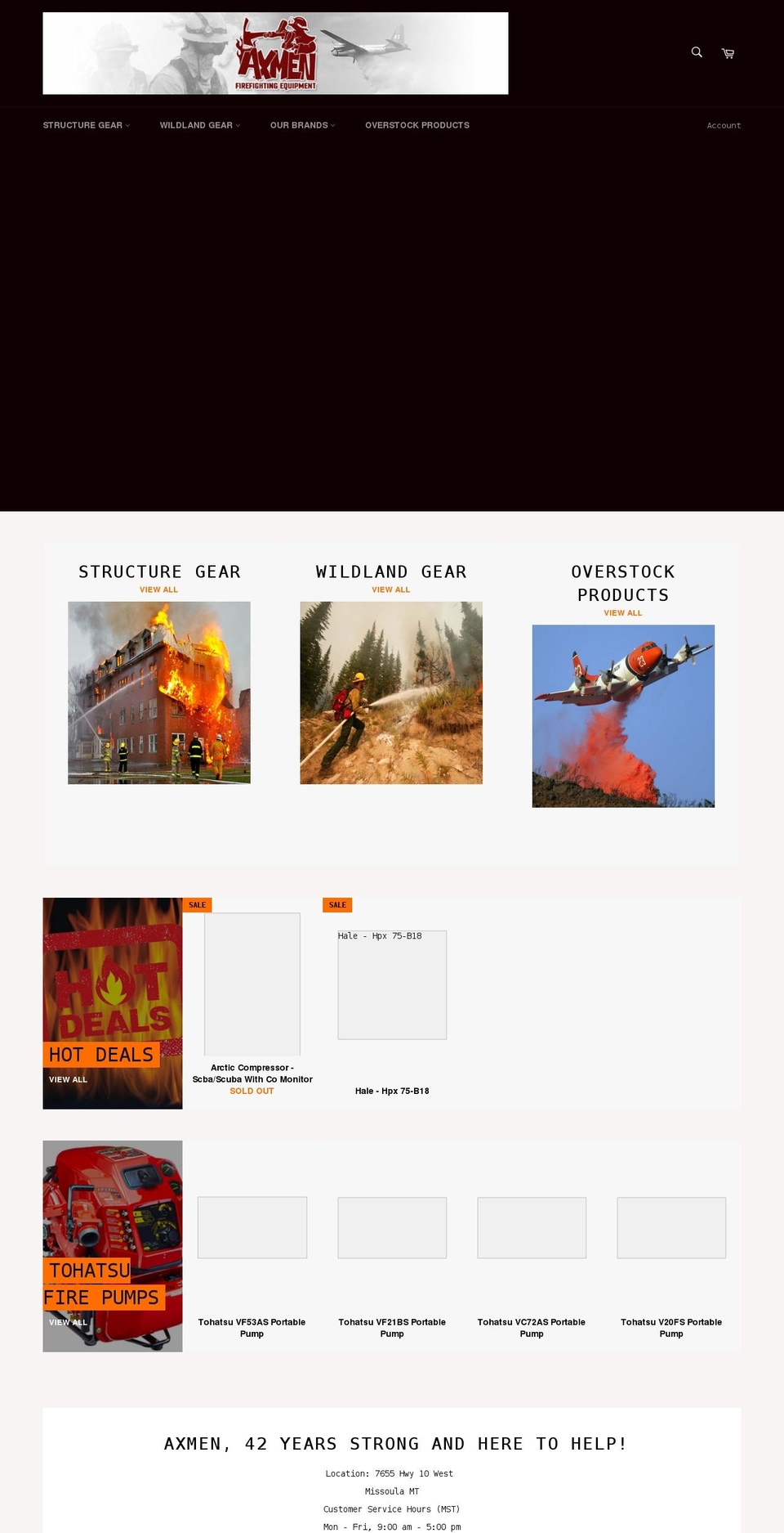 axmen-fire.com shopify website screenshot