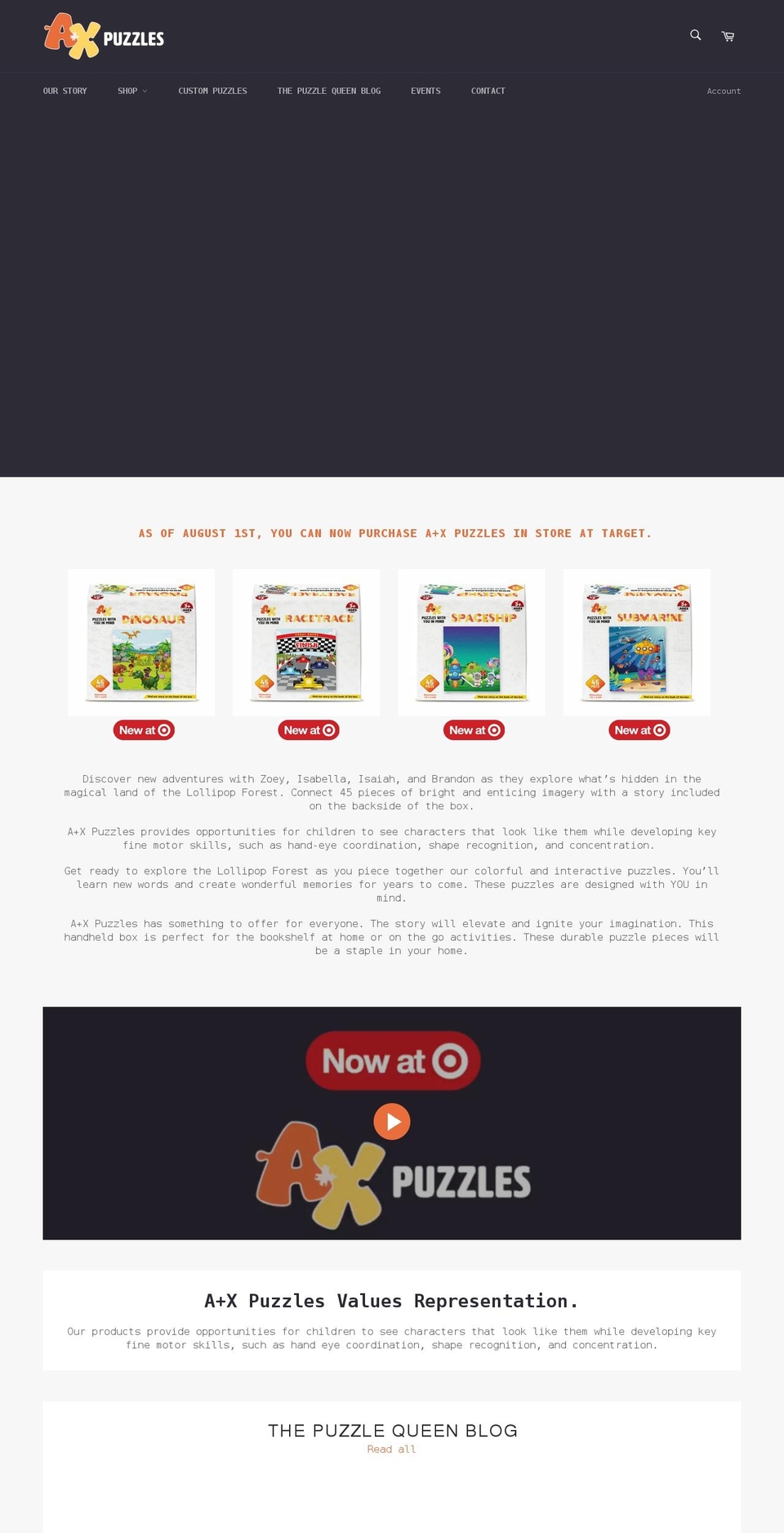 axpuzzles.com shopify website screenshot