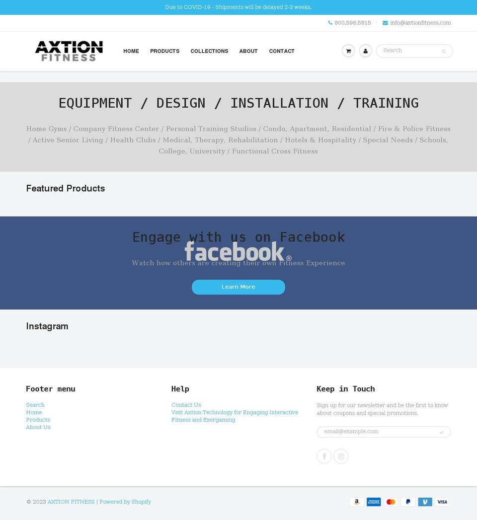 axtionfitness.com shopify website screenshot