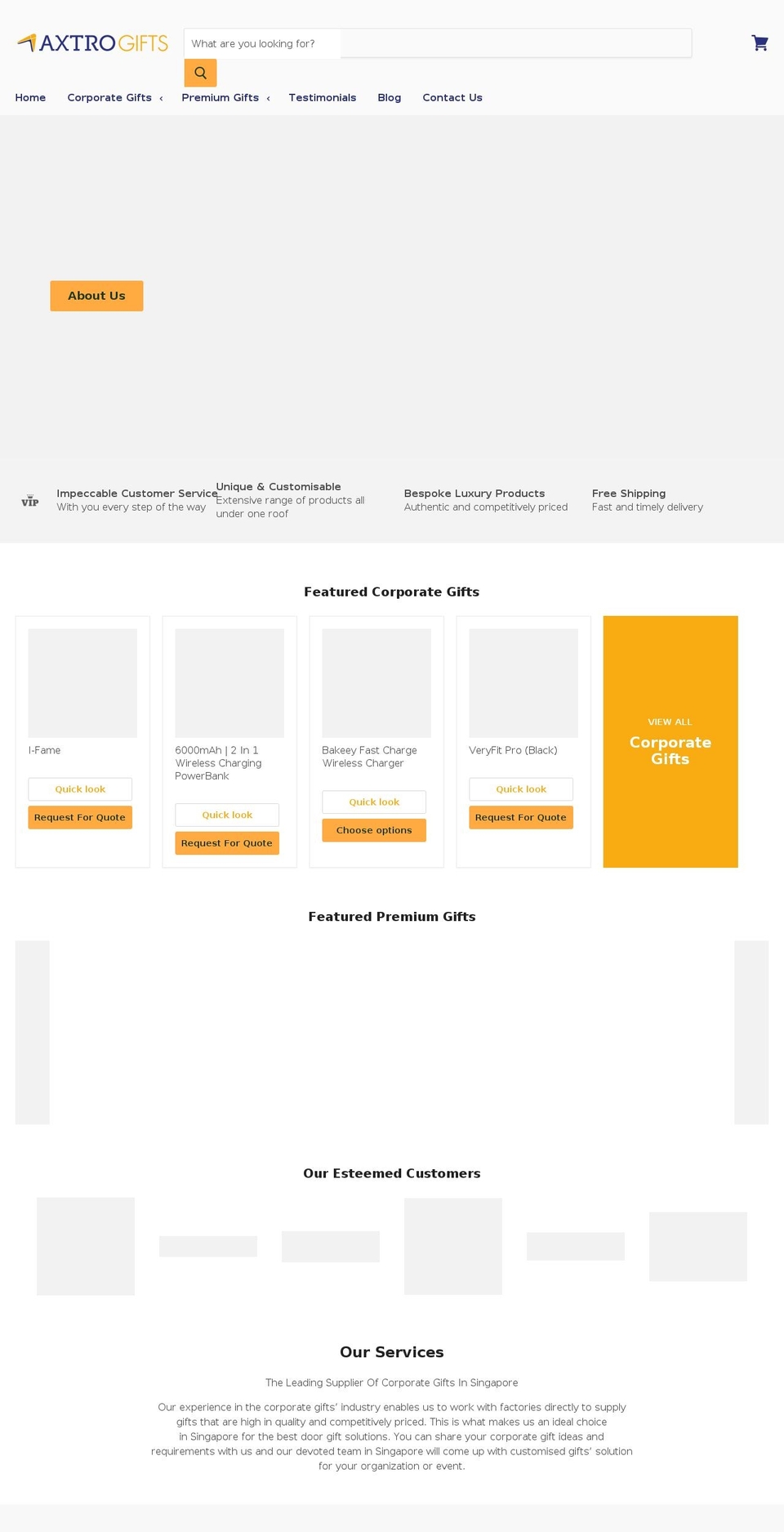 axtrogifts.com — Shopify storefront screenshot