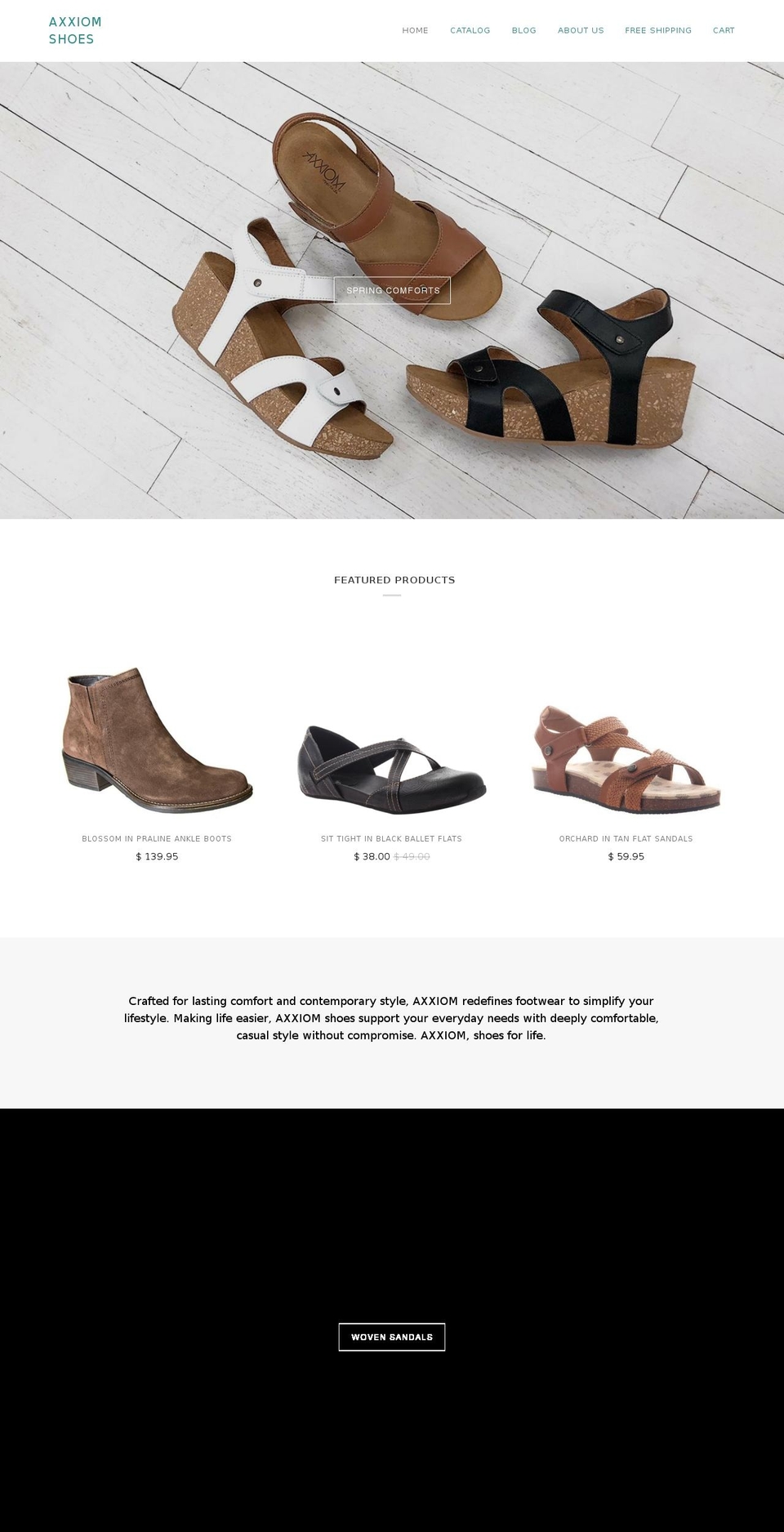 axxiomshoes.com — Shopify storefront screenshot