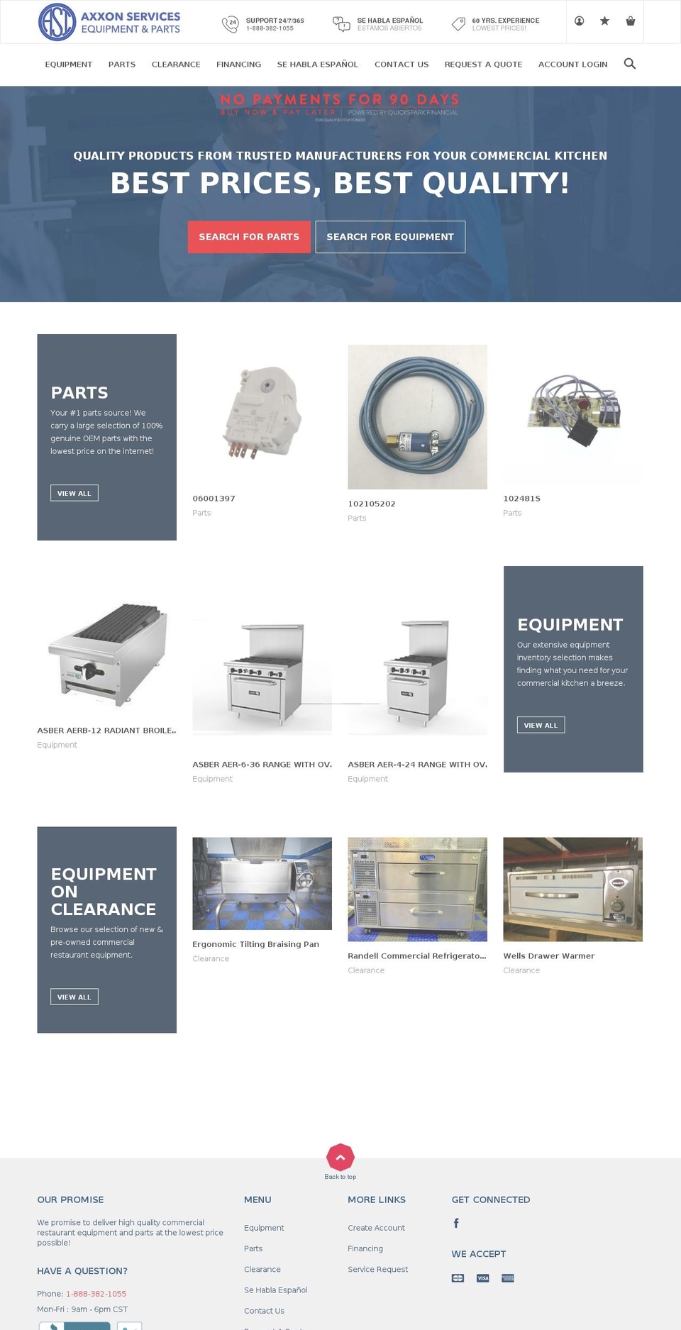 axxonpartsplus.com shopify website screenshot