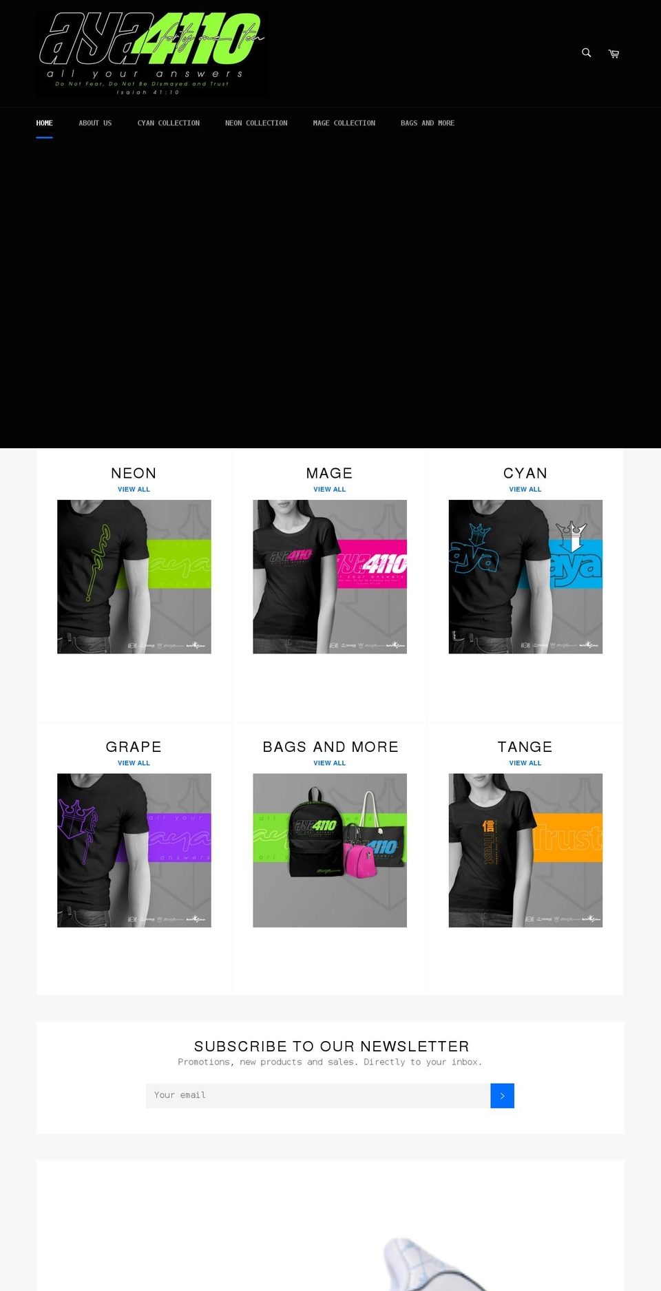 aya4110.com shopify website screenshot