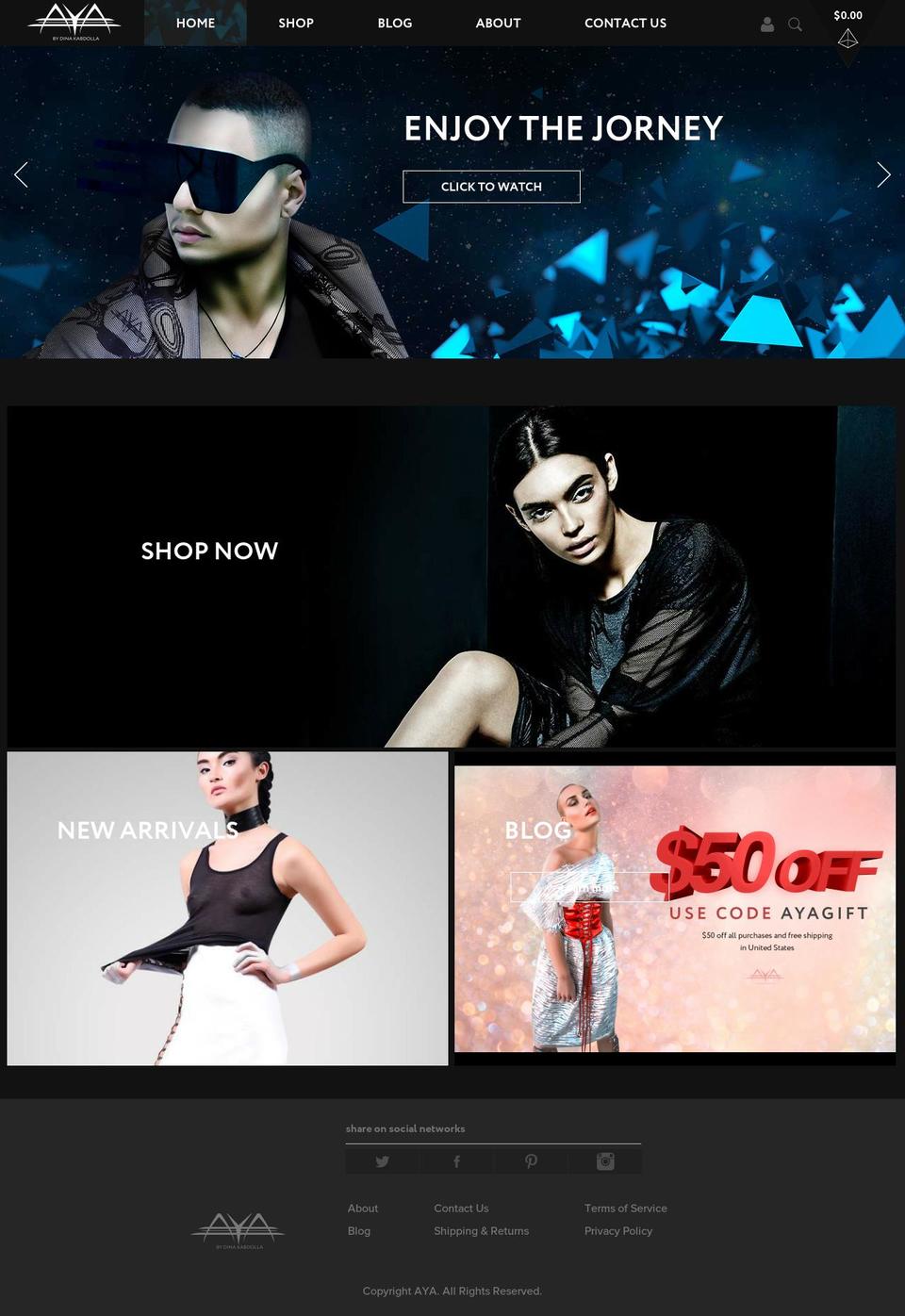 ayabydk.com shopify website screenshot