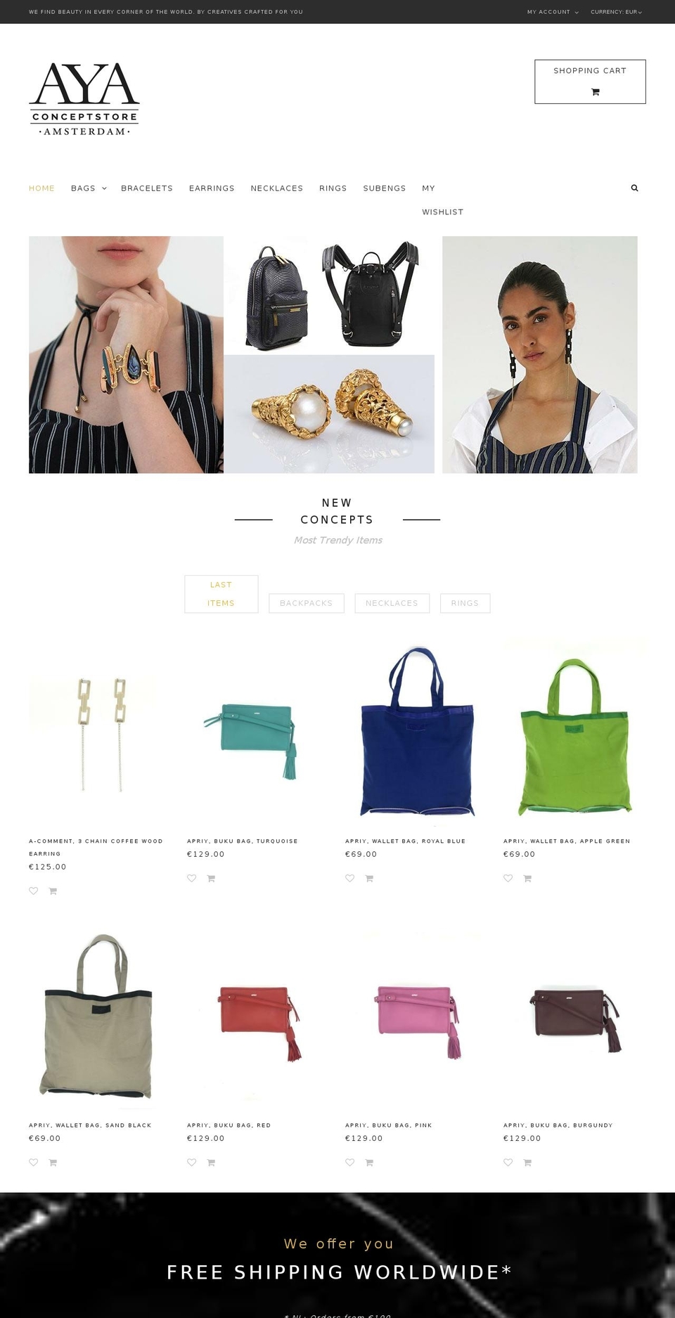 bazien-section Shopify theme site example ayaconceptstore.com