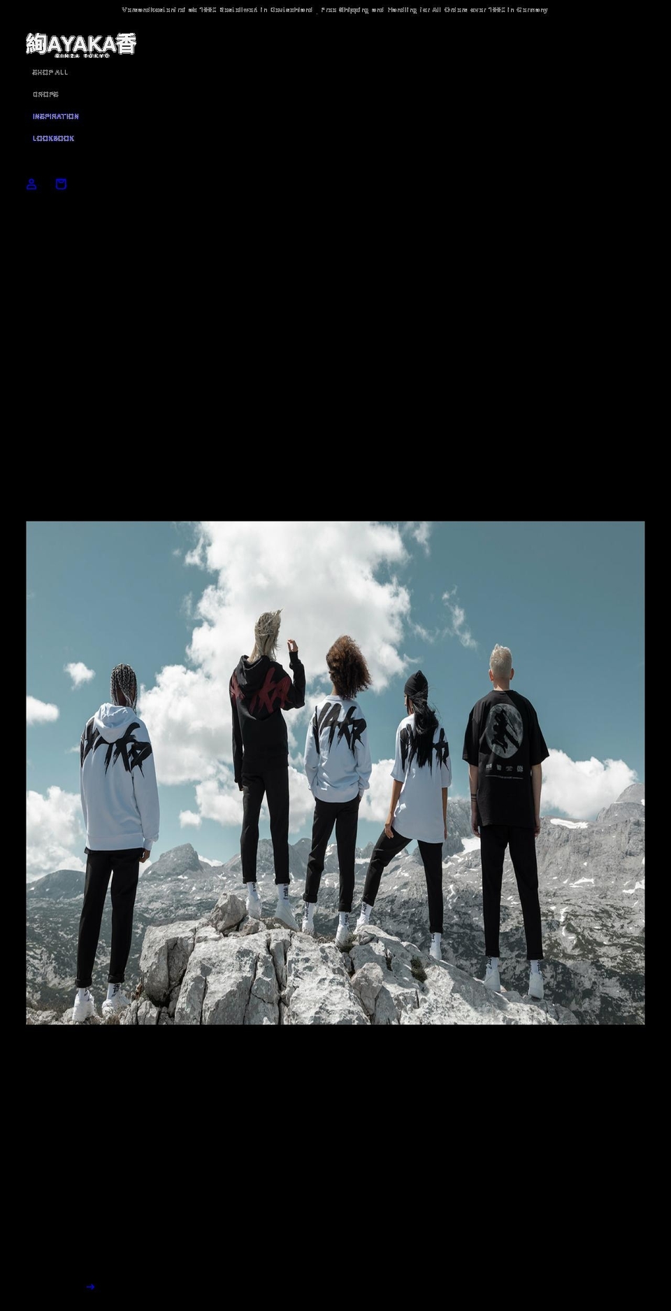 ayaka-tokyo.com shopify website screenshot