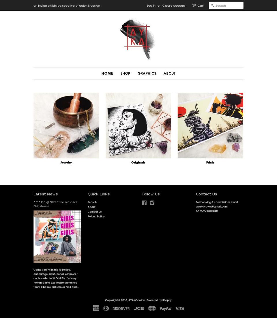 ayakocolors.com — Shopify storefront screenshot