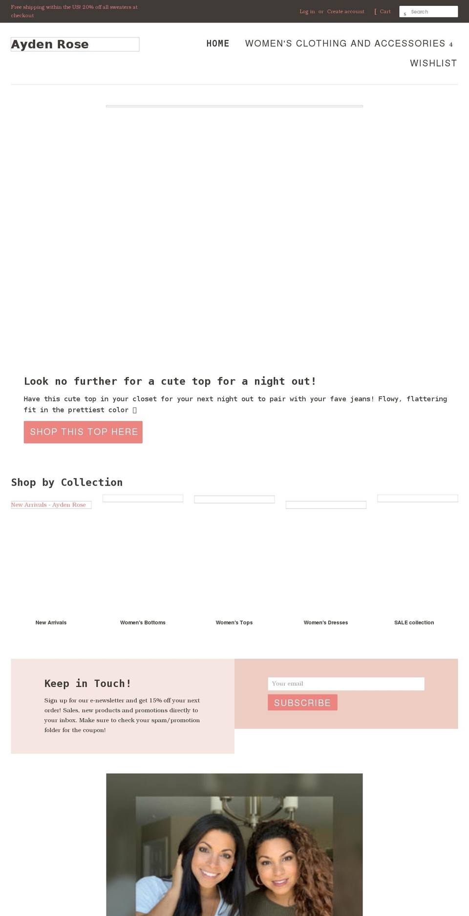 aydenrose.com shopify website screenshot