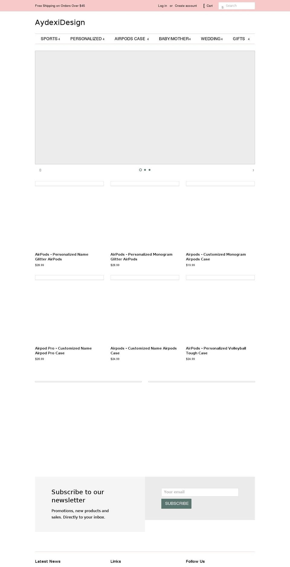 aydexidesign.com shopify website screenshot