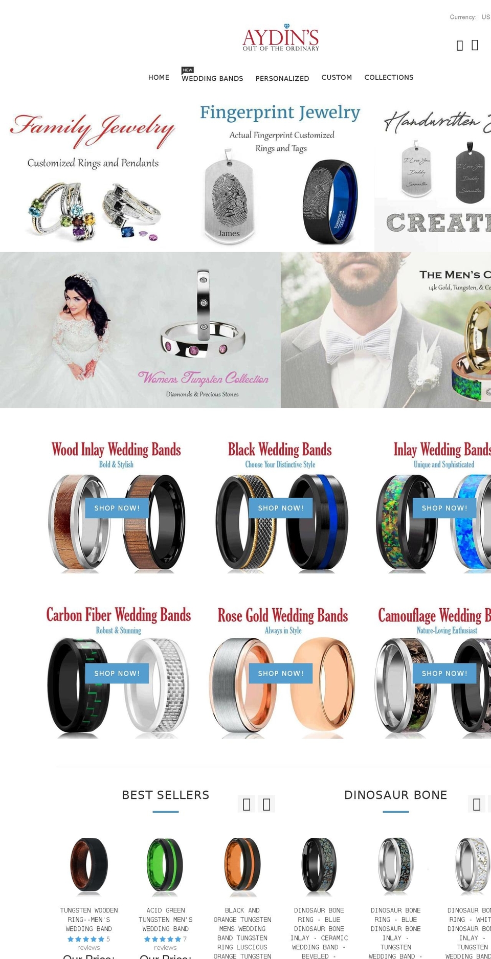 aydinsjewelry.com — Shopify storefront screenshot