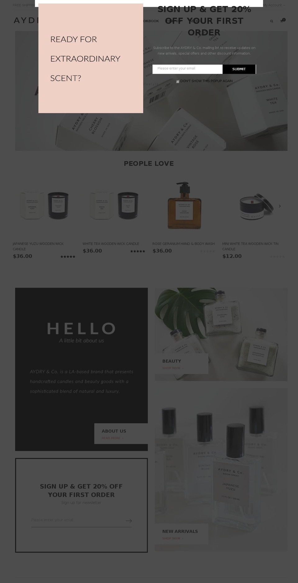 Bullet Shopify theme site example aydry.com