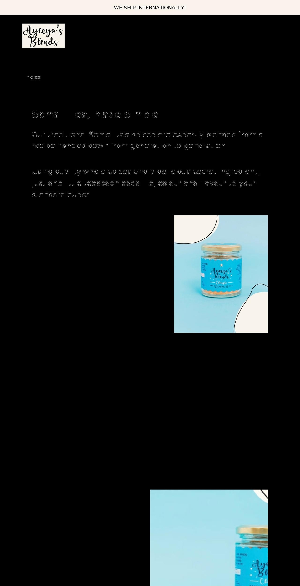 ayeeyosblends.com shopify website screenshot